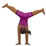 侧手翻的女人:中等深色肤色emoji素材一 160x160像素