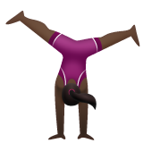 侧手翻的女人:深色肤色emoji素材一 160x160像素