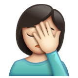 女性面部按摩:浅肤色emoji素材一 160x160像素