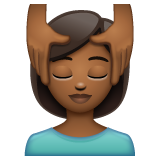 女性按摩:中黑肤色emoji素材一 160x160像素