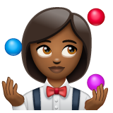 女性杂耍:中黑肤色emoji素材一 160x160像素