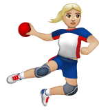 打手球的女人：中浅肤色emoji素材一 160x160像素