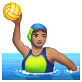 女子水球:中等肤色emoji素材一 160x160像素