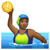 女子水球:中黑肤色emoji素材一 160x160像素
