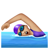 女子游泳:中浅肤色emoji素材一 160x160像素