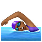女子游泳:中黑肤色emoji素材一 160x160像素