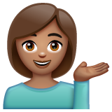 单手举起的女人:中等肤色emoji素材一 160x160像素