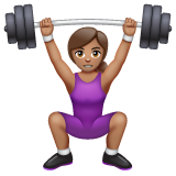 女性举重:中等肤色emoji素材一 160x160像素