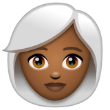 女性:中黑肤色,白发emoji素材一 160x160像素