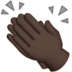 苹果系统里的拍手:深色肤色emoji表情