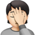 苹果系统里的单手捂脸的人:浅肤色emoji表情