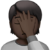 苹果系统里的单手捂脸的人:深色肤色emoji表情