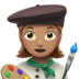 苹果系统里的女艺术家:中等肤色emoji表情