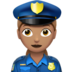 苹果系统里的女警官:中等肤色emoji表情