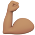 苹果系统里的屈肌二头肌：中等肤色emoji表情
