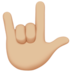 苹果系统里的爱你的手势(美国):中浅肤色emoji表情