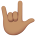苹果系统里的爱你的手势(美国):中等肤色emoji表情