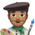 苹果系统里的男艺术家:中等肤色emoji表情