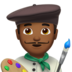 苹果系统里的男艺术家:中黑肤色emoji表情