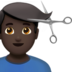 苹果系统里的男人理发：深色肤色emoji表情