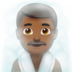 苹果系统里的在潮湿的房间里的男人：中等深色肤色emoji表情