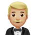 苹果系统里的穿燕尾服者:中浅肤色emoji表情