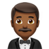 苹果系统里的穿燕尾服的人:中深色肤色emoji表情
