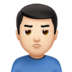 苹果系统里的男人撅嘴:浅肤色emoji表情