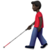苹果系统里的拿拐杖的男人：深色肤色emoji表情