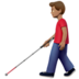 苹果系统里的拿拐杖的男人：中等肤色emoji表情