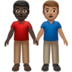 苹果系统里的男士牵手:深色肤色,中等肤色emoji表情