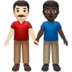 苹果系统里的男士牵手:浅肤色,深肤色emoji表情