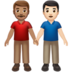 苹果系统里的男士牵手:中等肤色,浅肤色emoji表情