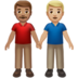 苹果系统里的男士牵手:中等肤色,中等深色emoji表情