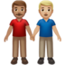 苹果系统里的男士牵手:中等肤色,中等肤色emoji表情