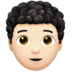 苹果系统里的人物:肤色浅,卷发emoji表情