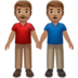 苹果系统里的男士牵手：中等肤色emoji表情