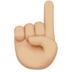 苹果系统里的食指向上:中浅肤色emoji表情