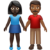 苹果系统里的男女牵手：深色肤色，中深色肤色emoji表情