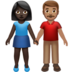 苹果系统里的男女牵手：深色肤色，中等肤色emoji表情