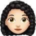苹果系统里的女：肤色浅，卷发emoji表情