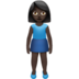 苹果系统里的女性站立：深色肤色emoji表情