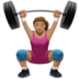 苹果系统里的女性举重:中等肤色emoji表情