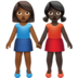 苹果系统里的女性牵手:中深色肤色,深色肤色emoji表情