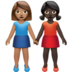 苹果系统里的女性牵手:中等肤色,深色肤色emoji表情