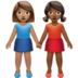 苹果系统里的女性牵手:中等肤色,中等深色肤色emoji表情