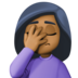 Facebook上的单手捂脸的人：中等深色肤色emoji表情
