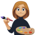 Facebook上的女艺术家:中浅肤色emoji表情