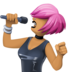 Facebook上的女歌手:中等肤色emoji表情