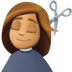 Facebook上的理发师:中等肤色emoji表情